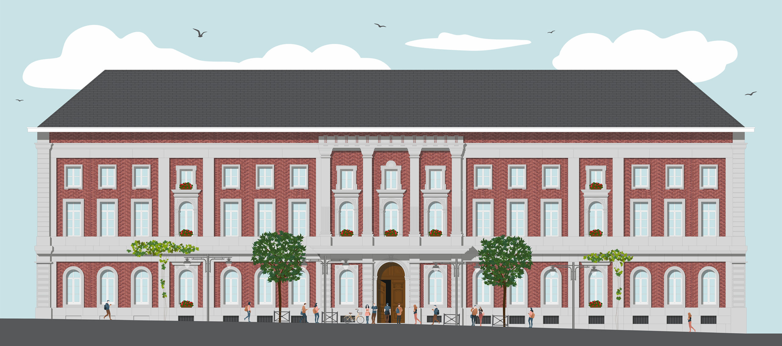 Le coeur du Sacré-Coeur formé par des enfants